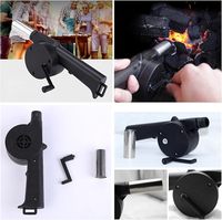 Souffleur d'air manuel portable à manivelle, soufflette pour allumer les feux, booster de flamme, ventilateur de barbecue, allume-feu pour barbecue et réchaud