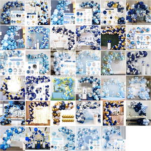 Ensemble de ballons d'anniversaire pour fête prénatale, décorations de fête, <span class=keywords><strong>arche</strong></span> ronde en métal <span class=keywords><strong>pastel</strong></span> <span class=keywords><strong>bleu</strong></span> foncé - Product Image 6