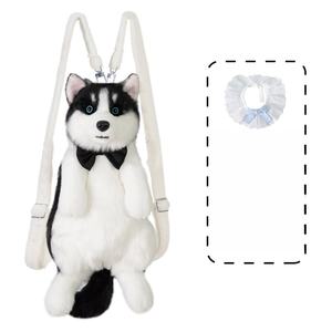 Ransel anjing simulasi boneka, mainan anak perempuan, ransel Husky mewah, realistis buatan tangan - Product Image 3