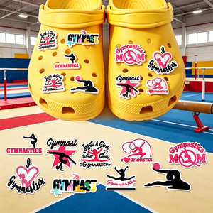 Breloques de chaussures en PVC DIY en gros pour femmes - Thème gymnastique rythmique rose 10 pièces MOQ Marque Clo Livraison personnalisée en 3-5 jours - Product Image 1