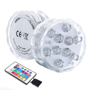 Hồ bơi dưới nước Đèn LED năng lượng mặt trời nổi không thấm nước Puck lightsremote điều khiển trên mặt đất chìm đèn LED - Product Image 2