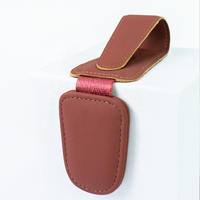 Support Magnétique Portable en Cuir PU pour Lunettes, Clip Accroche-Lunettes et Tickets de Voiture pour Intérieur Auto