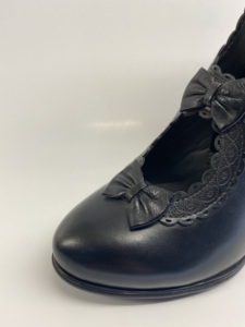 <span class=keywords><strong>Bottines</strong></span> minces en <span class=keywords><strong>cuir</strong></span> véritable de Style ballet français pour femmes à talons épais avec nœud détail fermeture éclair latérale petite botte de ballet courte - Product Image 3