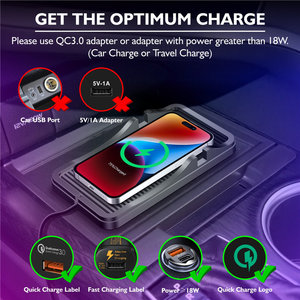 Phổ Xe 2in1 15W Đầu Ra Nhanh Chóng Sạc Không Dây Cho Điện Thoại Di Động Người Giữ Điện Thoại Không Trượt Thảm Không Dây Sạc Pad Cho Iphone - Product Image 5