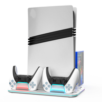 Station de charge double pour manettes PS5 Pro/Slim avec support vertical, ventilateur de refroidissement, chargeur rapide, indicateur LED, accessoire de jeu