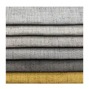 Gratis sampel kain tirai Linen imitasi kain Sofa kain Jacquard Linen terlihat kain tekstil Linen