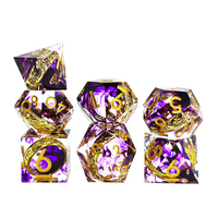 Jeu de dés à thème DND personnalisé, couleur violette, Dungeons & Dragons, jeu de dés polyédriques TPRG, jeu de dés en résine polyédriques, jeu de dés de jeu de société DND
