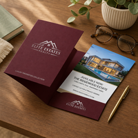 Carpeta de Presentación Inmobiliaria Personalizada con Bolsillo para Folletos de Propiedades, Kits de Venta y Documentos de Proyecto