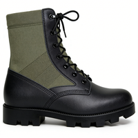 Bottes tactiques en cuir véritable avec semelle extérieure en caoutchouc et doublure en mesh