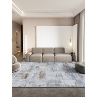 Abstract Ink Painting Style Living Room Rug, Luxury Sofa Table Floor Mat, Wear Resistant Large Full Paved Household Carpet