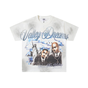T-shirt girocollo oversize da <span class=keywords><strong>uomo</strong></span> in cotone Valley Dreams con stampa grafica vintage per streetwear estivo - Product Image 4