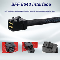 Cable Slim SAS SFF-8654 4i de 38 Pines para Host a Mini SAS HD SFF-8643 de 36 Pines para Computadora
