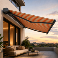 Auvent rétractable classique électrique à bras articulé, résistant au vent, pour terrasse, en aluminium, pour extérieur