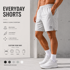 Custom Premium Mens White Casual Shorts Cotton Drawstring Streetwear Shorts Private Label Brand Apparel - Product Image 1