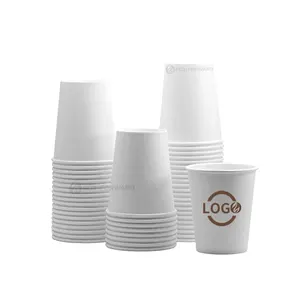 사용자 정의 인쇄 로고 친환경 갈색 크래프트 일회용 종이 커피 컵 종이 컵 뚜껑