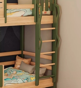 Кровать из массивной сосны, деревянная панель, Современная высокая и низкая двухъярусная кровать с игровой качели, рама для дома, детская мебель - Product Image 6