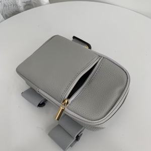 Sac de cuisse en cuir PU motif litchi de 8 pouces, sac de jambe de carnaval avec poche zippée, sac de téléphone personnalisé avec logo, unisexe, doré - Product Image 6