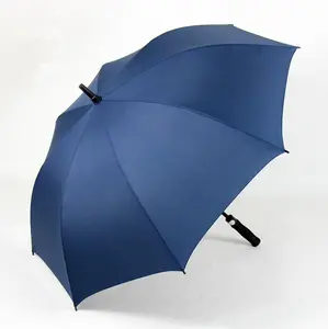 Promosyon düz şemsiye büyük rüzgar geçirmez yağmur uzun saplı otomatik açık manuel yakın Golf şemsiyesi Logo baskılar ile