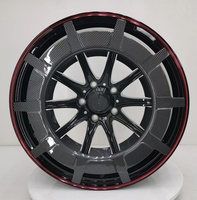 Rines de Aleación Modificados para Automóviles de Pasajeros HZH Personalizados de 18-24 Pulgadas con Borde Rojo de Dos Tonos, 10 Radios y 5 Orificios