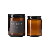 Amber Glass Candle Jar 8oz 16oz 4oz rundes Glas mit schwarzen Deckeln für die Kerzen herstellung 250ml Glass Candle Making Jar Bulk