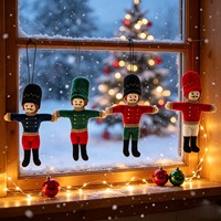 Soldat Casse-Noisette en Tissu, Ornement Suspendu, Poupée en Peluche Douce, Pendentif de Noël pour Arbre de Noël, Décoration de Fête à Domicile