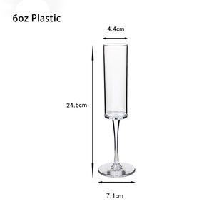 Flûtes à champagne en plastique incassables carrées transparentes de qualité supérieure de 6oz Design élégant en verre Verres à vin de qualité supérieure - Product Image 5