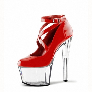 Chaussures à talons hauts sexy de 17 cm, semelle transparente en PU, talons de 7 pouces, chaussures de scène en cristal tendance, plateforme, escarpins, modèles de défilé, talons de strip-teaseuse - Product Image 6