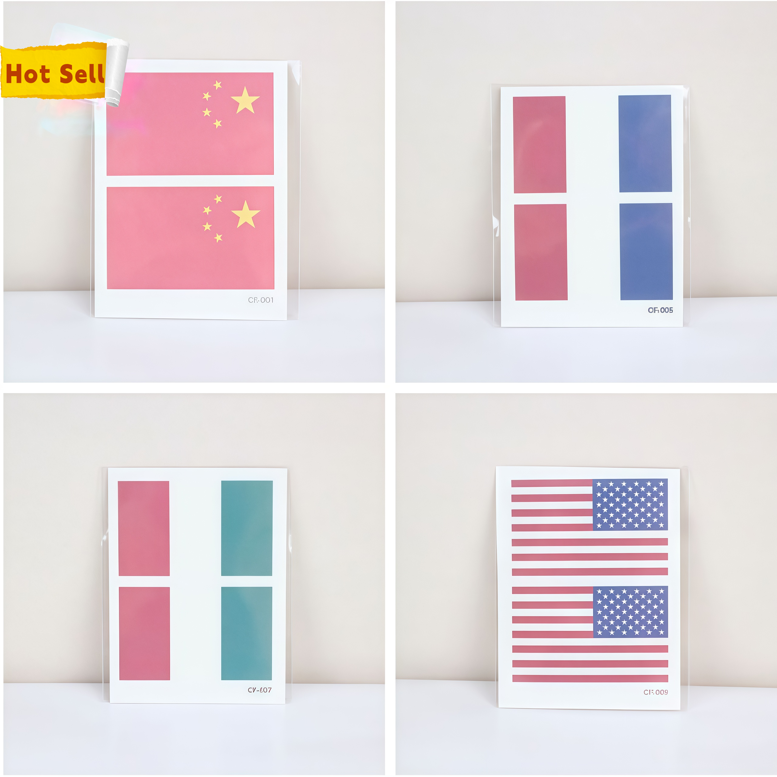 For Football Fans Eco-friendly PVC Temporary Tattoo Stickers National Flag Holiday Decoration Sports Events Waterproof