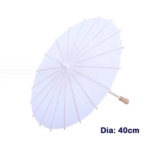 Parapluie en bois personnalisé Mini parapluies en papier blanc Parasol pour mariage
