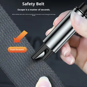 Brise-vitre coupe-ceinture de sécurité voiture marteau d'urgence brise-verre véhicule outil d'évasion sauvetage sûr un Seco plastique YYS - Product Image 2
