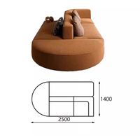 Canapé modulable en tissu de designer italien, créatif, pour salon, en forme incurvée, double face, pour hall d'hôtel, réception