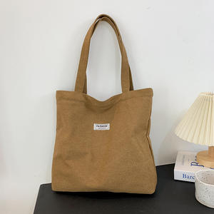 Sac fourre-tout en toile épaisse et lavée pour femme, grande capacité, sac à main/sac à bandoulière simple pour les trajets quotidiens. - Product Image 6