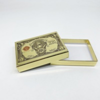 Jeux de cartes de solitaire à argent multijoueur imprimés sur mesure, designs populaires, jeu amusant et fou, cartes de jeu jaunes en dollars