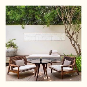 <span class=keywords><strong>Fauteuil</strong></span> <span class=keywords><strong>de</strong></span> jardin en teck <span class=keywords><strong>de</strong></span> luxe, chaise longue moderne avec coussins, style nordique, canapé individuel pour villa australienne - Product Image 5