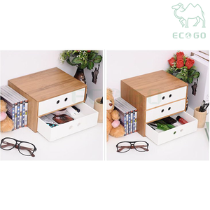 ที่จัดระเบียบบนโต๊ะทำจากไม้ไผ่ที่ดีที่สุดพร้อมลิ้นชักสีขาวอุปกรณ์เสริมสำหรับโต๊ะและที่จัดระเบียบในสำนักงานที่ใส่ดินสอ - Product Image 5