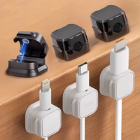 Clips magnétiques durables en ABS pour câbles, 6 pièces - Organisateur de câbles USB auto-adhésif pour bureau, mur et voiture, support de câbles de données sans résidus