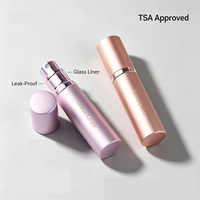 Atomiseur de voyage portable en aluminium aéronautique anti-fuite pour cosmétiques, huiles essentielles et parfums – Flacon rechargeable avec pompe pulvérisatrice personnalisable