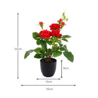 Dekorative Handgefertigte Künstliche Rote Rose Bonsai Künstliche Topfrose Pflegefreie Blume für Heim- und Hoteldekoration Zurück zur Schule