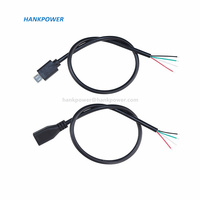 Cable Micro USB macho/hembra para extremo abierto, Cable de datos de carga Micro USB de 2/4 núcleos, venta al por mayor