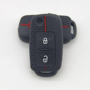 高品质软硅胶汽车钥匙套 2 按钮全保护防刮防震钥匙包适用于大众高尔夫 Polo 帕萨特 - Product Image 2