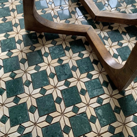 DTH Design moderne Vert foncé Beige Mosaïque Carreaux Pierre Naturelle Marbre Cuisine & Salle de bain Mur & Sol Parquet pour Hôtels