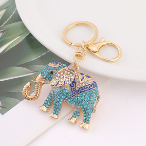 Exquisite Bling Rhinestone Elephant Zinc Alloy 3D Shape Luxury Light <b>Weight</b> Keychain Car Charm Accessories Gift Fashion Jewelry - Product Image 3