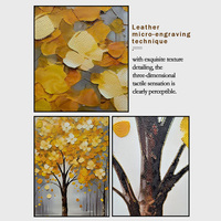 Peinture murale décorative Arbre Doré pour Salon, Impression UV HD de luxe, Texture Feuille d'Or, Art Mural en Cuir