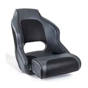 2 Pieces Hot Sale Marine Vinyl Boat Chair Marine Seat Black Fishing Pro Casting Deck Seat Folding Bay Boat Bucket Seat For Yacht