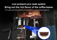 Machine à expresso italienne à double chaudière avec contrôle de température PID, cafetière connectée pour la maison et le camping-car avec système d'eau chaude