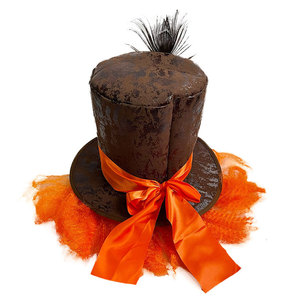 Halloween fête du festival fournitures <span class=keywords><strong>chapelier</strong></span> fou chapeau haut de forme orange perruque cheveux chapeau déguisement accessoire - Product Image 4