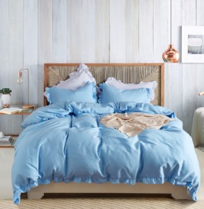 Ensemble <span class=keywords><strong>de</strong></span> housse <span class=keywords><strong>de</strong></span> couette et taies d'oreiller blancs <span class=keywords><strong>de</strong></span> style farmhouse avec élégantes volants plissés, doux, qualité hôtelière, 3 pièces - Product Image 5