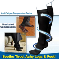 Chaussettes de compression en bambou unisexes 15-20 mmHg, chaussettes de compression en bambou énergisantes, actives, graduées, anti-fatigue
