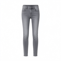 Jeans vierges coupe skinny, coupe classique, délavés style vintage, avec poches avant, en denim sergé, respirants, style rétro, pour le quotidien