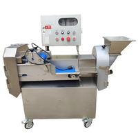 Machine à découper les fruits et légumes professionnelle à double tête en acier inoxydable haute performance pour chou, épinards, laitue, poireau en dés